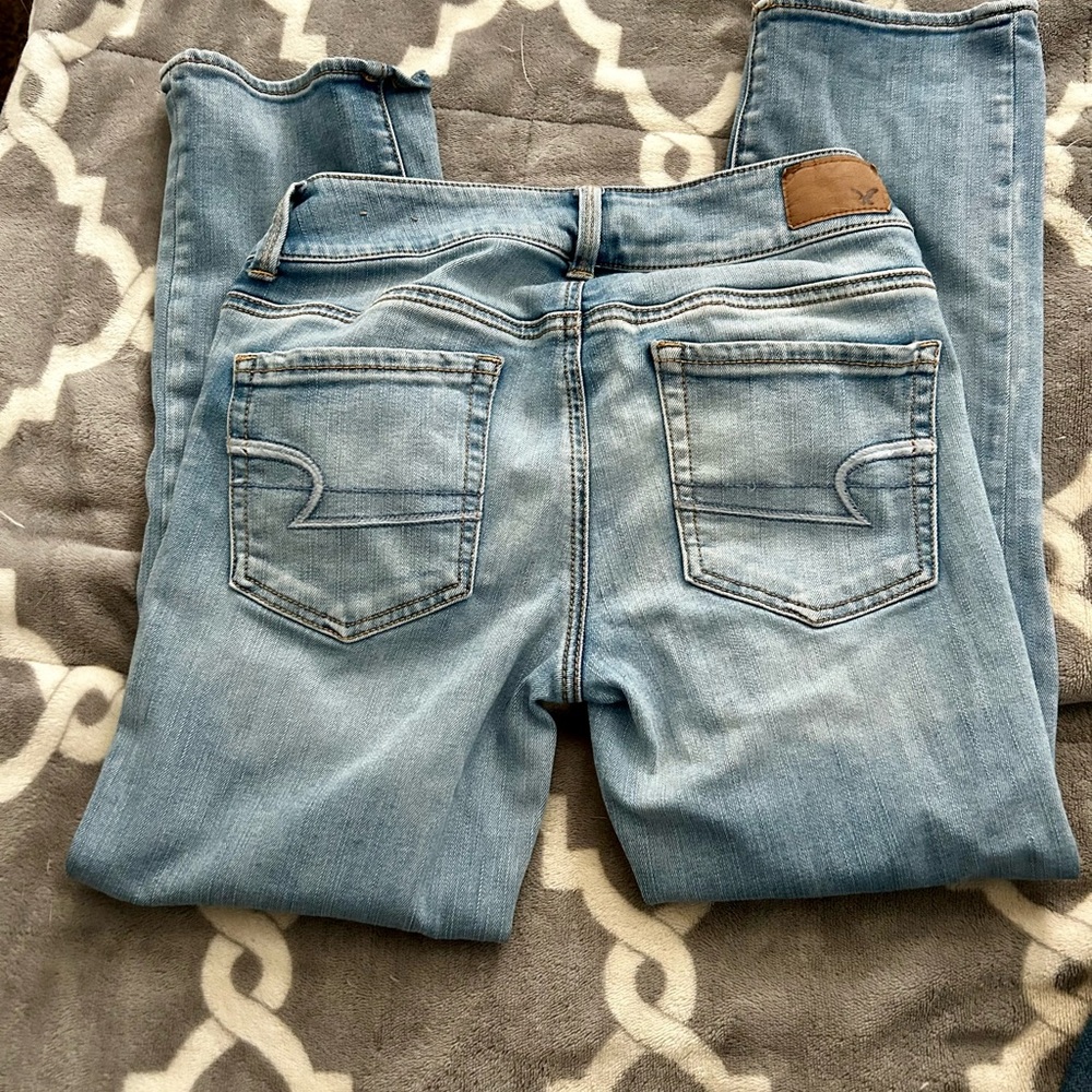 American Eagle Outfitters Blue Ankle Cropped Jeans